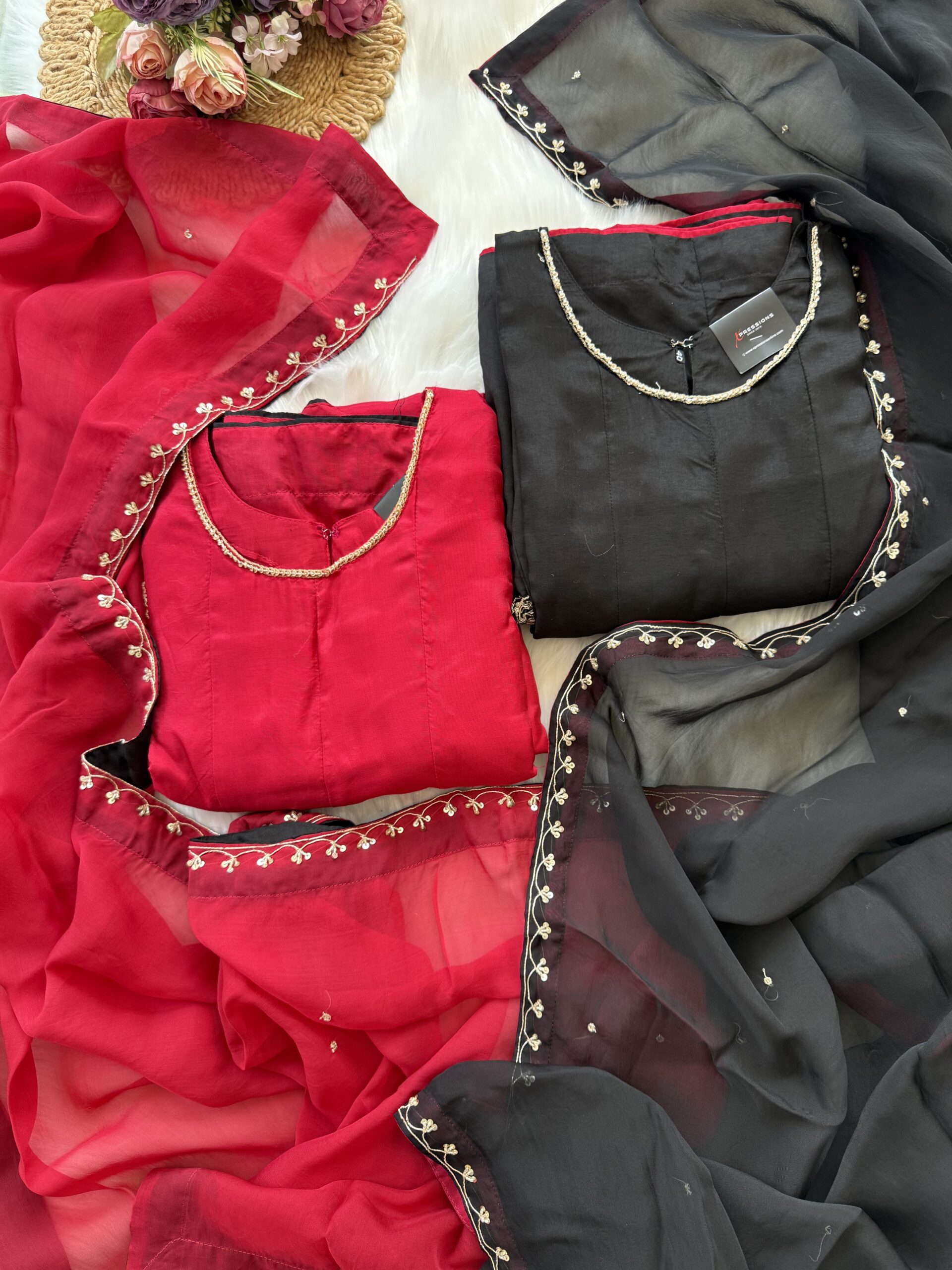Beautiful Designer Partywear Collection in Russian Silk With Viscous Organza Dupatta