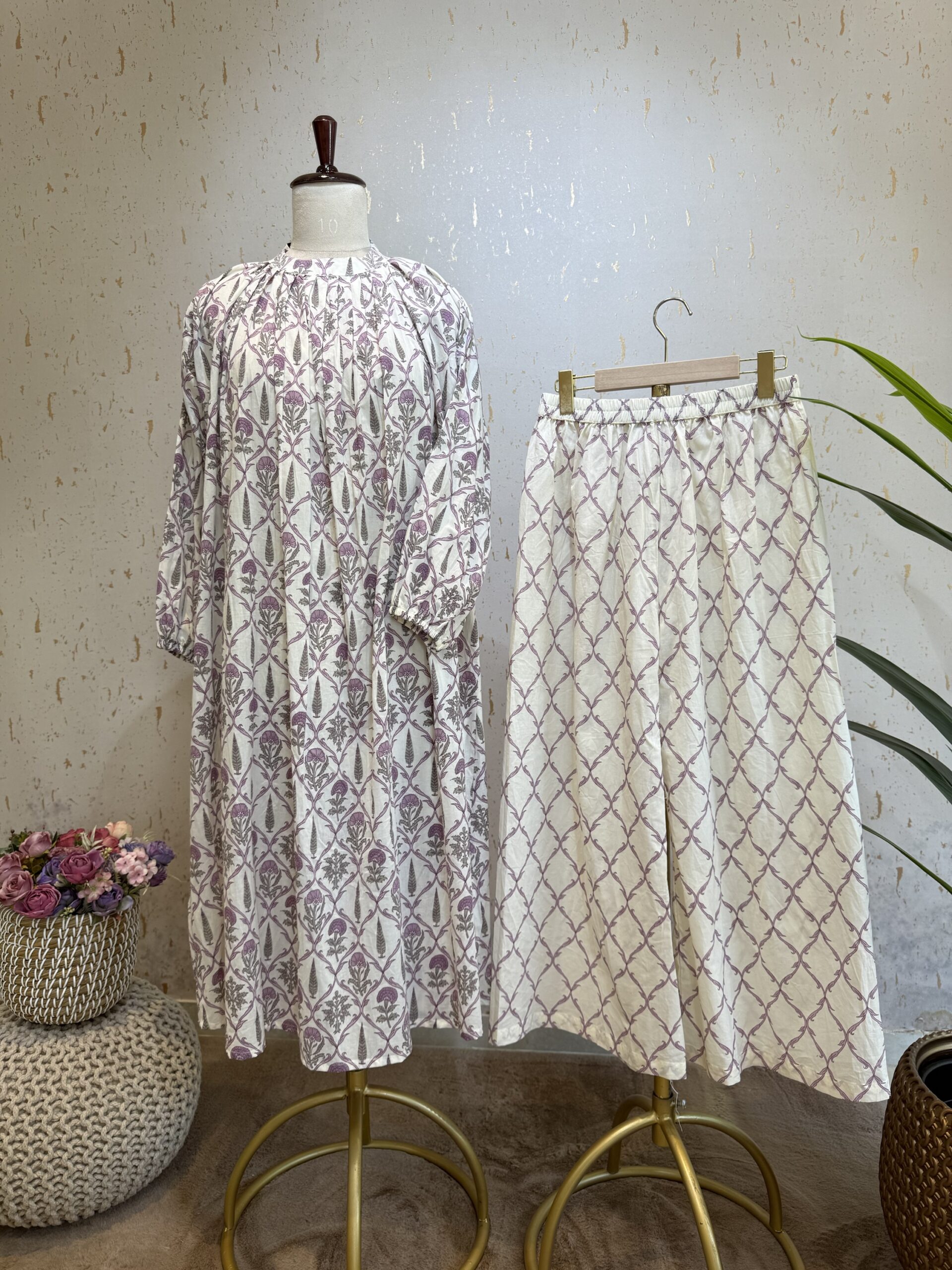 Elegant Trendy Cotton Co-ord Set - Halter neck Pattern (FREE SIZE UP TO XXL)